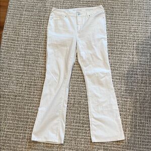 White Flared Bootcut High-Rise Flare Bottom Jeans